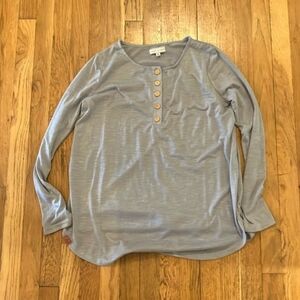 Simply Southern Heathered Gray Long Sleeve Top
